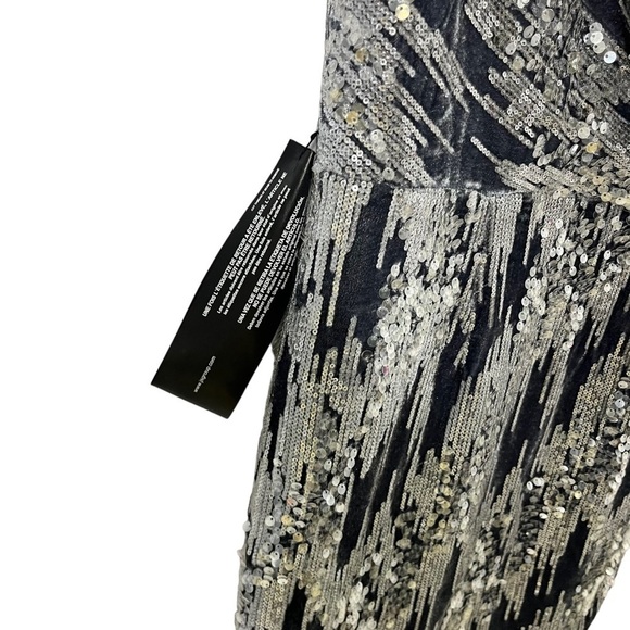 JS Collection June Faux Wrap MIDI Dress Size 12 Gray Blue Cap Sleeve Velvet - Picture 11 of 12